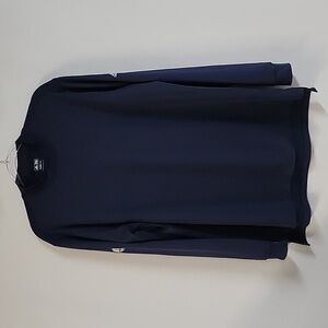 Adidas Golf Climalite Mock Neck Pullover Long-Sleeved Shirt, Navy Blue, Sz Lg